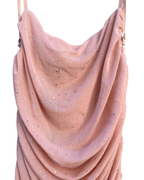 Pink Open-back Ruched Dress