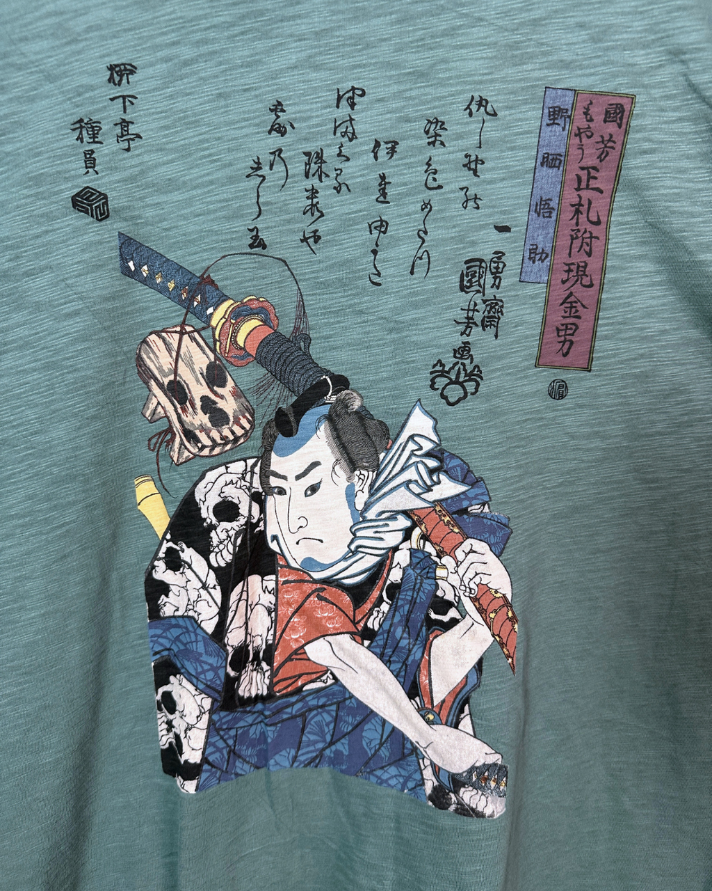 Uniqlo UT x MFA Boston Japanese Ukiyo-e Samurai Skull Graphic T-Shirt