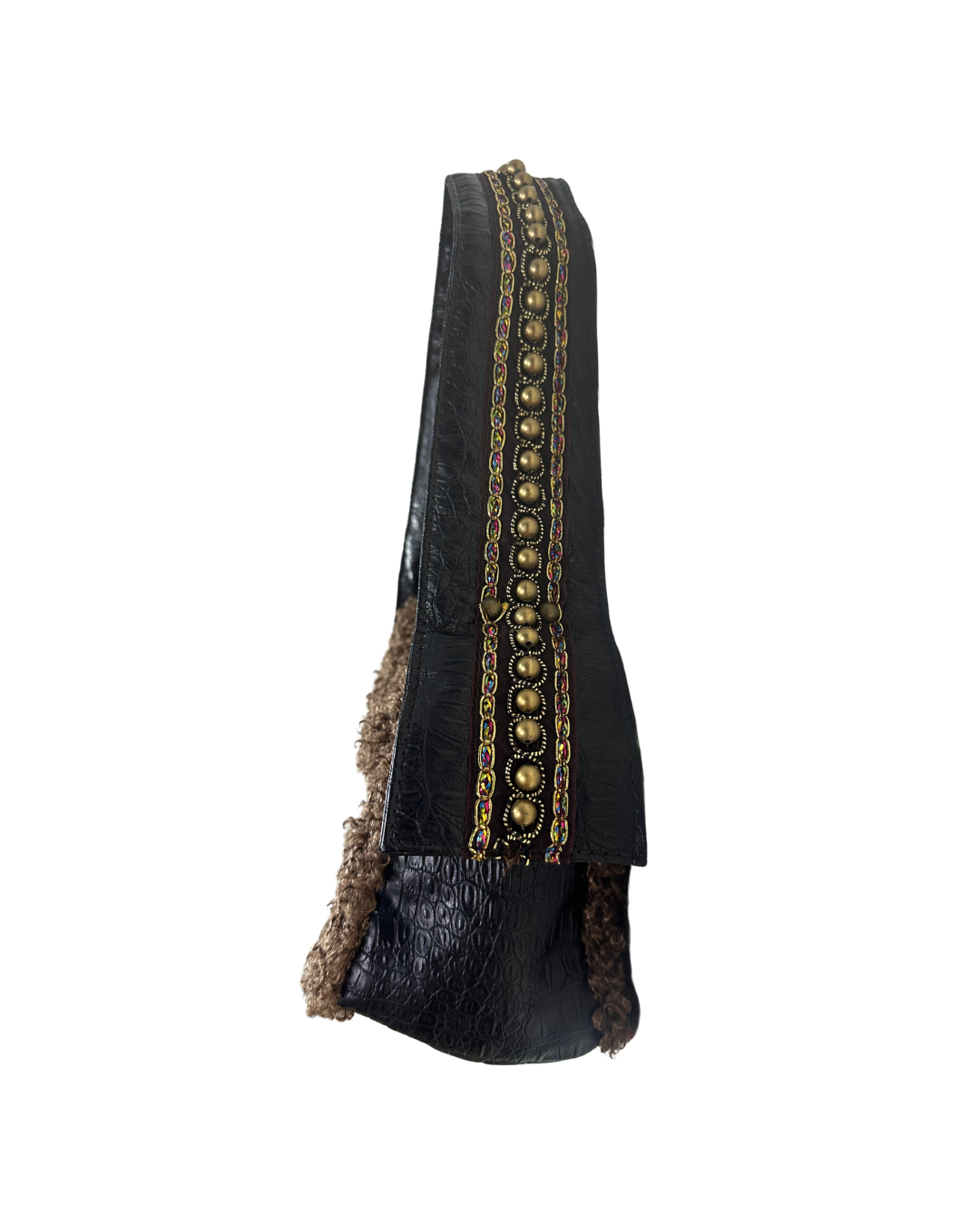 Aolee Teddy Gem Embellished Genuine Leather Bag