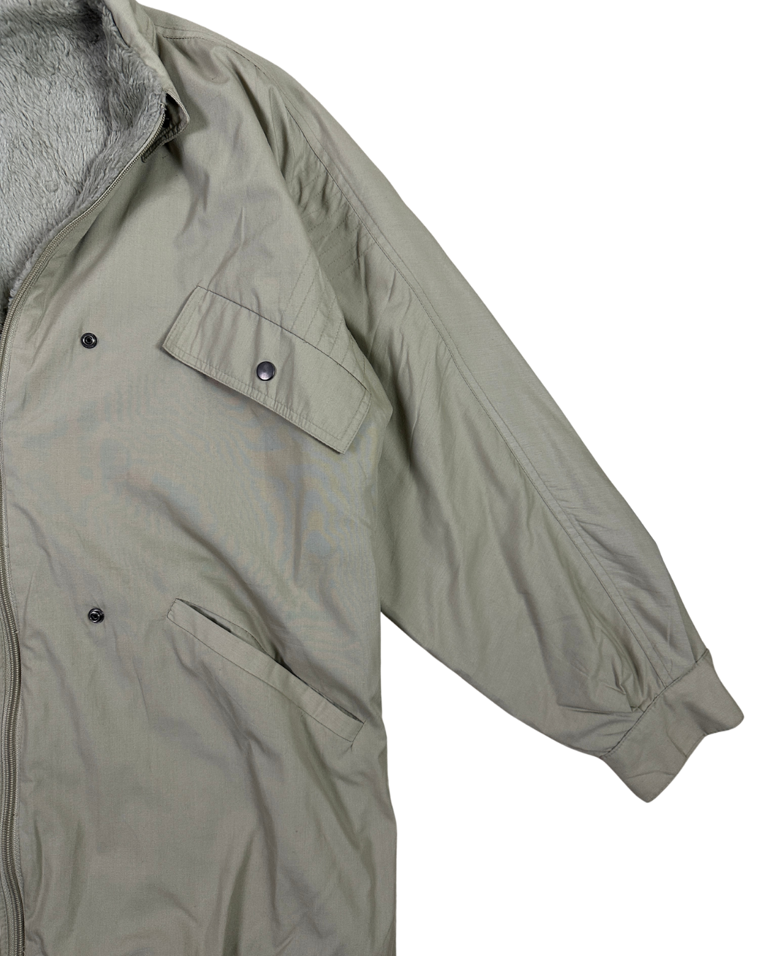 Beige Fur Lined Women's Jacket - Large/XL