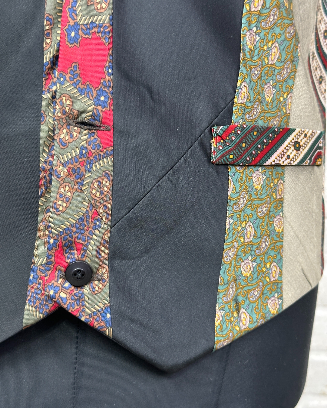 Retied Unisex Upcycled Neckties Vest Medium
