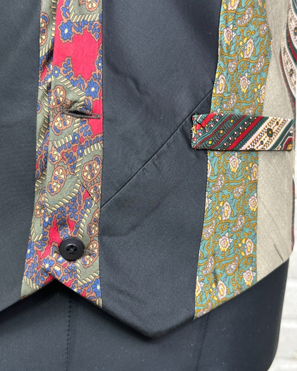 Retied Unisex Upcycled Neckties Vest Medium