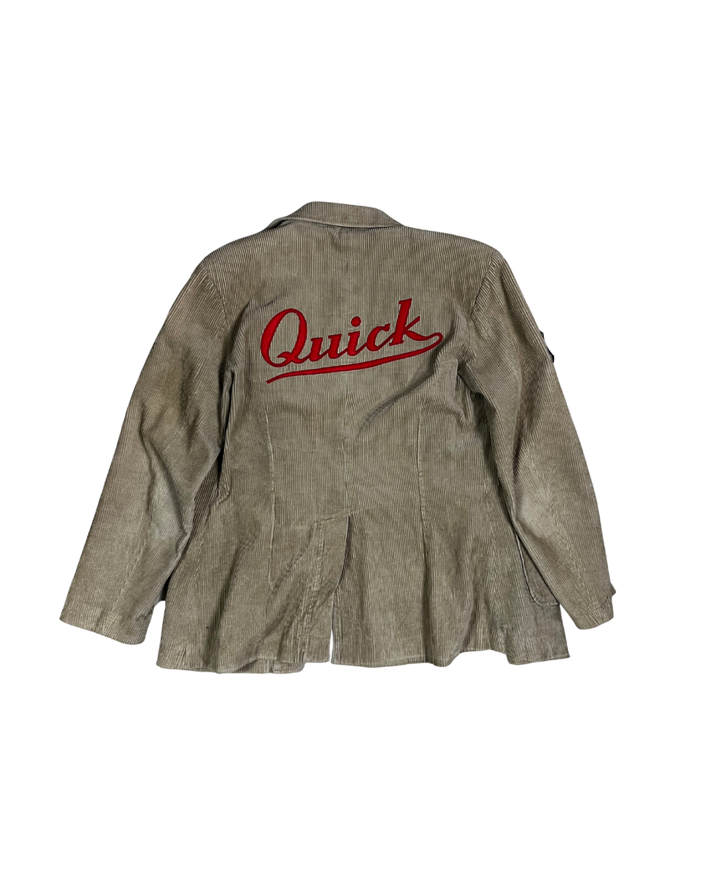 Vintage Quick Beige Corduroy Patch Blazer