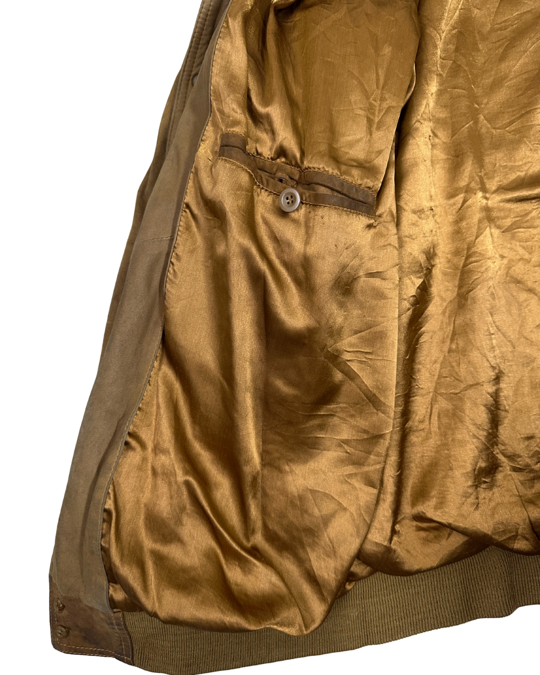 Best of Nature Satin-Lined Suede Real Leather Bomber Jacket 2XL