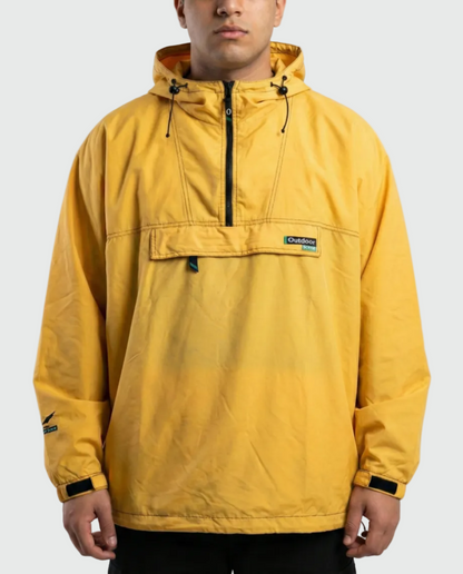 Yellow jacket with brand logo on a white background