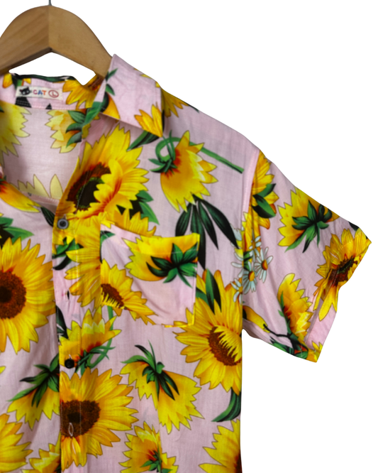 Sunflower Pattern Shirt - Large