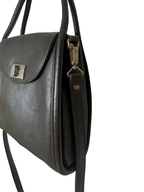 Classic Dark Brown Leather Top-Handle Bag