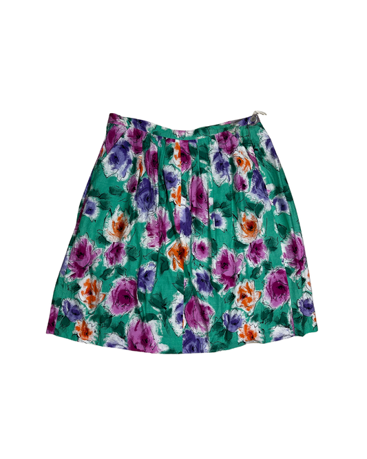Vintage Floral Skirt with Pockets - Large/XL