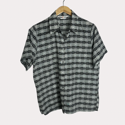 Feng Hua Squared Patterns Shirts Medium