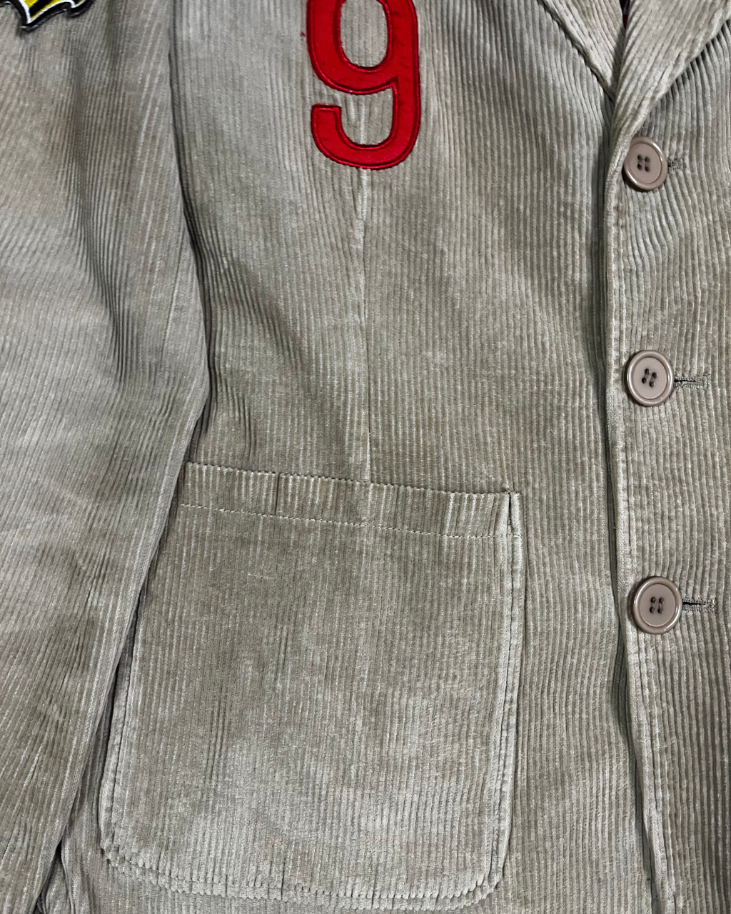 Vintage Quick Beige Corduroy Patch Blazer