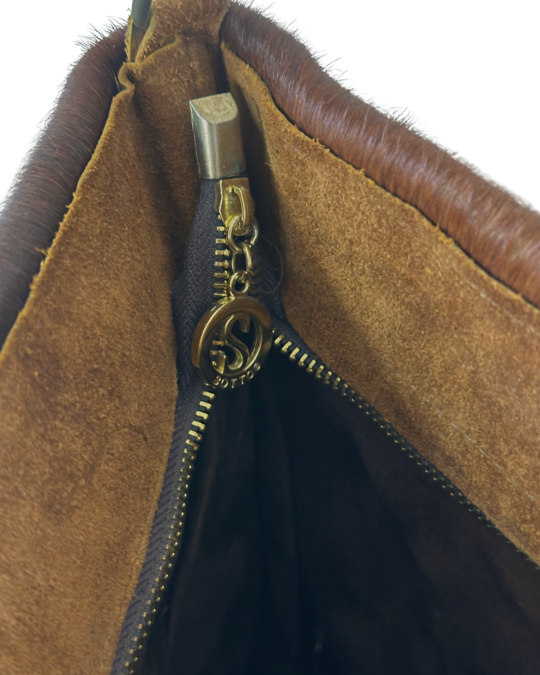 Vintage Y2K Hair-On Cowhide & Kilim Tapestry Shoulder Bag