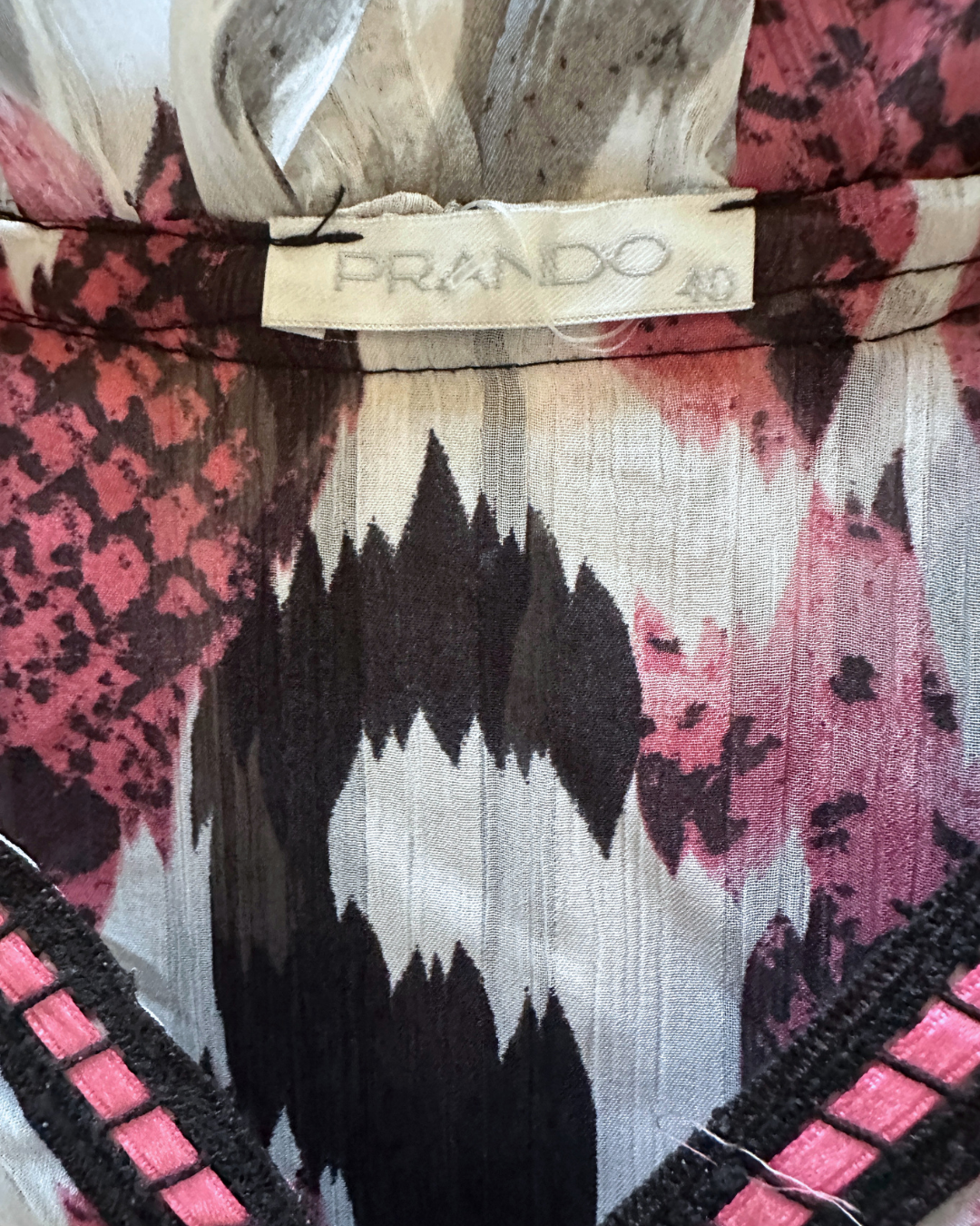 Prando Animal Print Ruffled Blouse