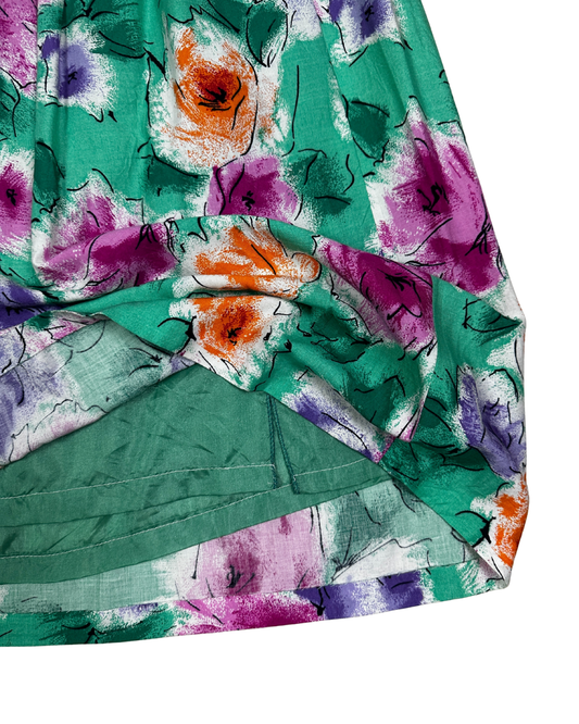 Vintage Floral Skirt with Pockets - Large/XL