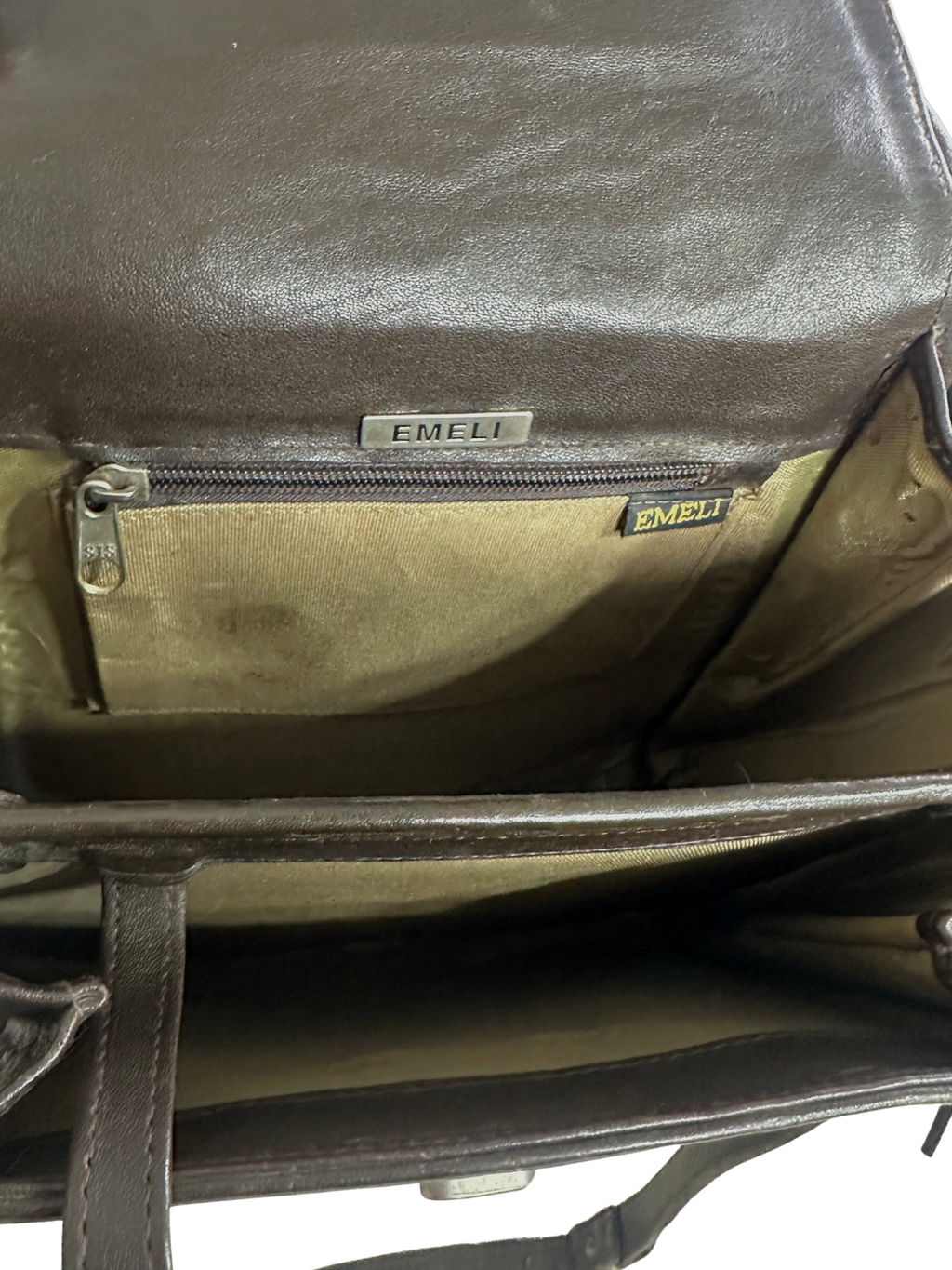 Classic Dark Brown Leather Top-Handle Bag