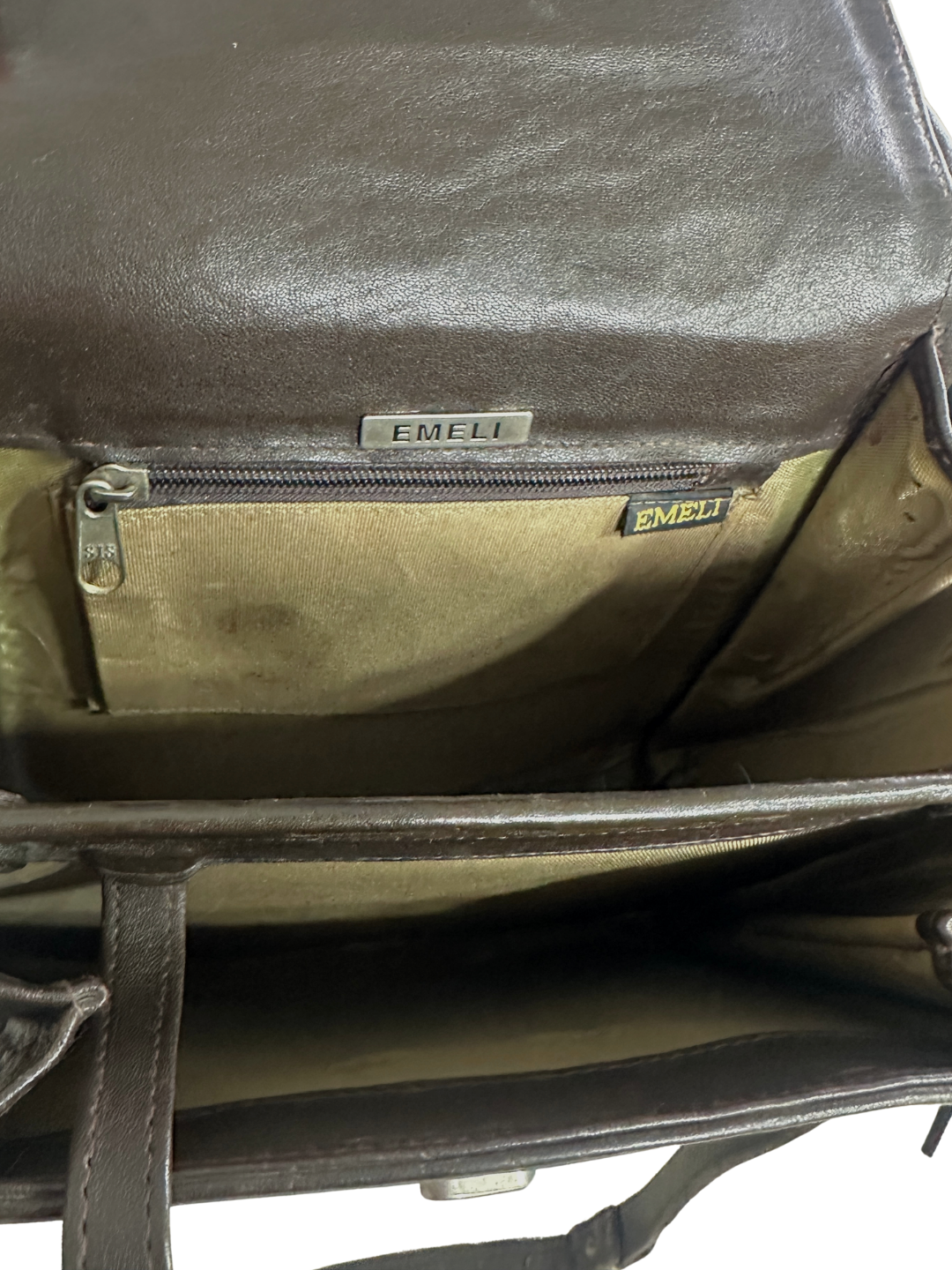 Classic Dark Brown Leather Top-Handle Bag