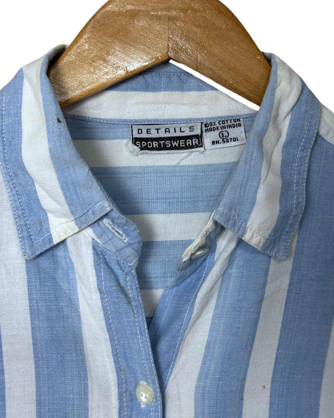 Striped Shirt with Floral Embroidery Detail Medium