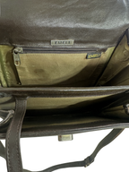 Classic Dark Brown Leather Top-Handle Bag
