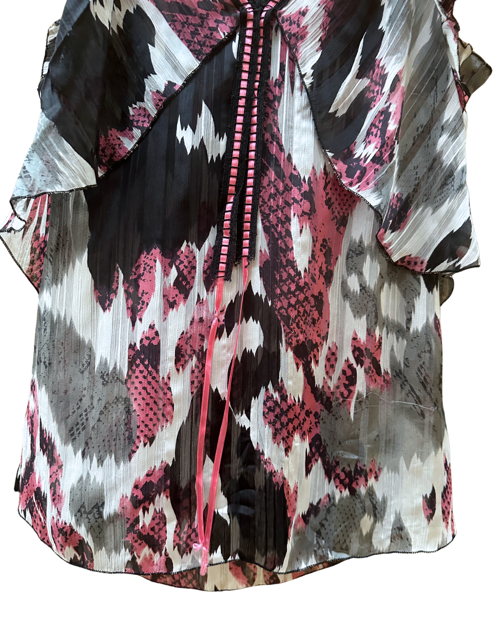 Prando Animal Print Ruffled Blouse
