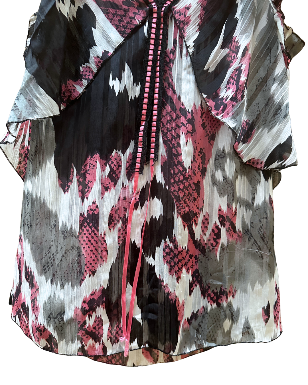 Prando Animal Print Ruffled Blouse