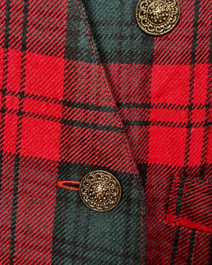 Vintage Cassidy Plaid Double-Breasted Blazer