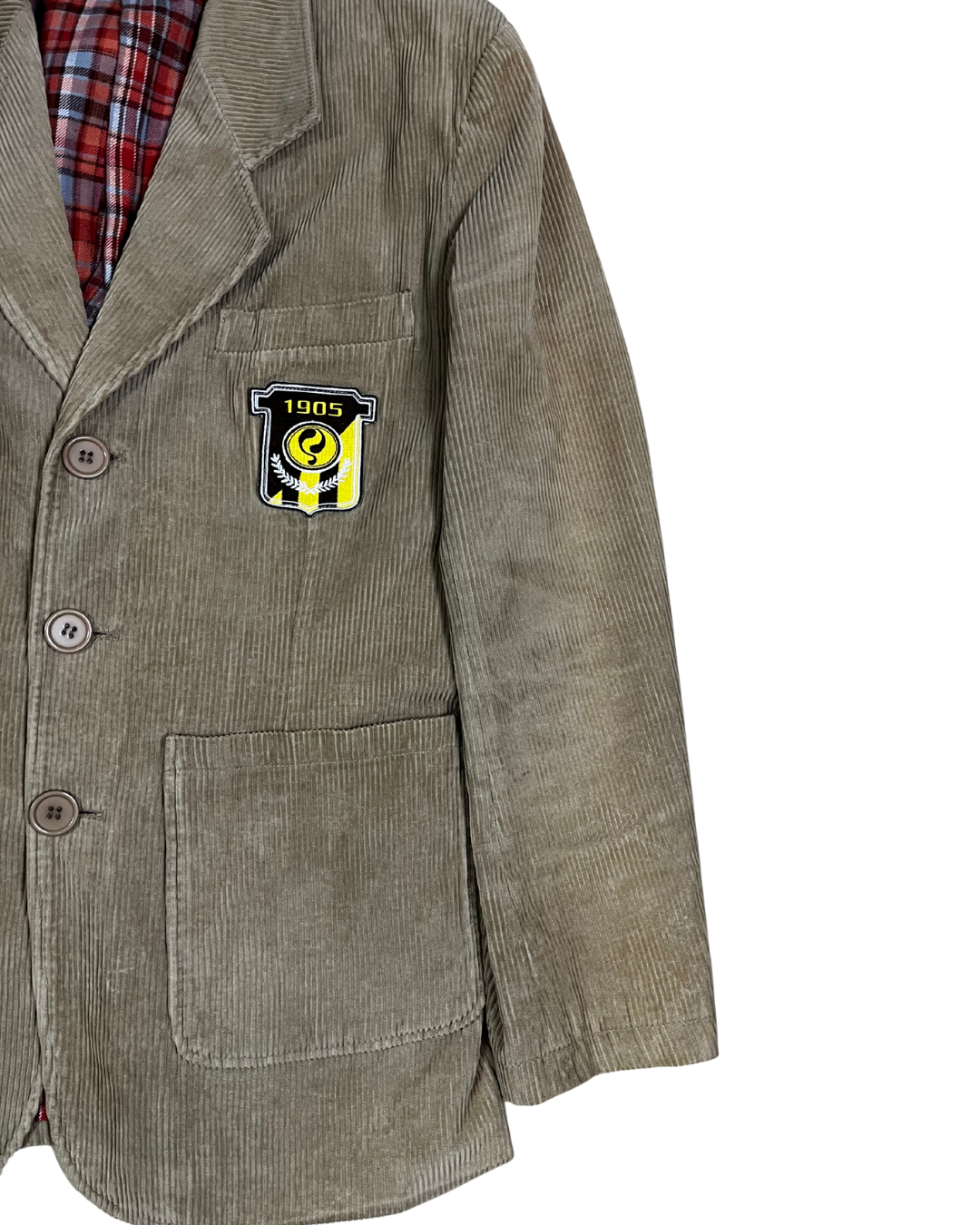Vintage Quick Beige Corduroy Patch Blazer
