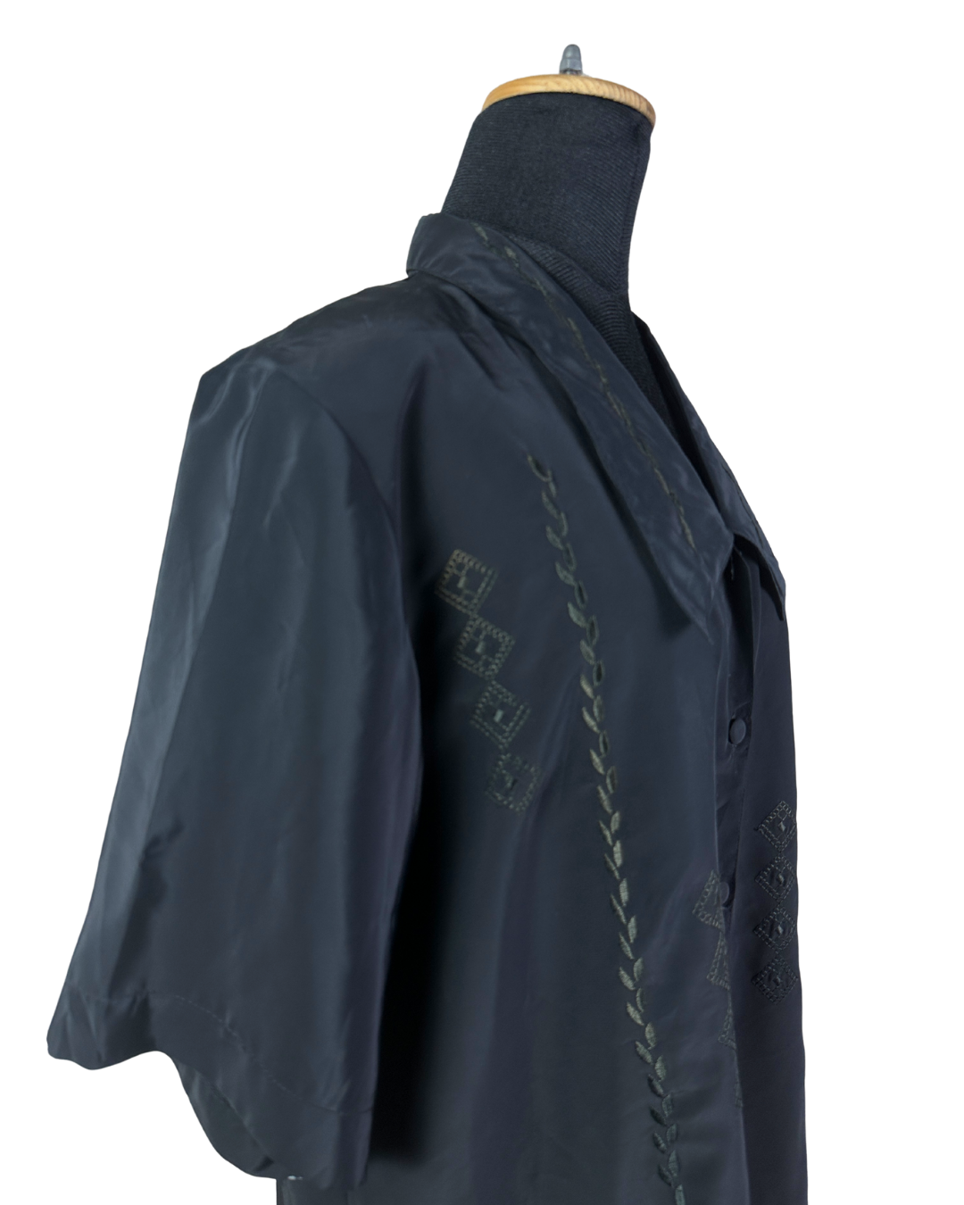 Vintage  Embroidered Women's Shirt with Shoulder Pads