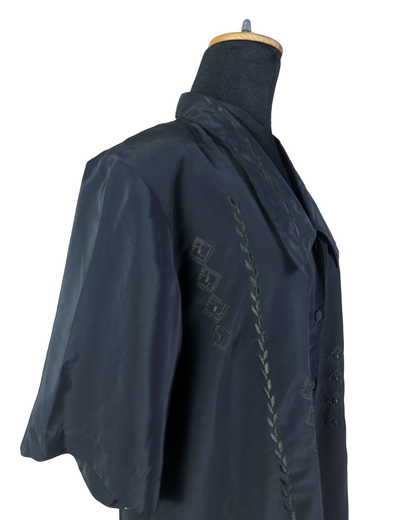 Vintage  Embroidered Women's Shirt with Shoulder Pads