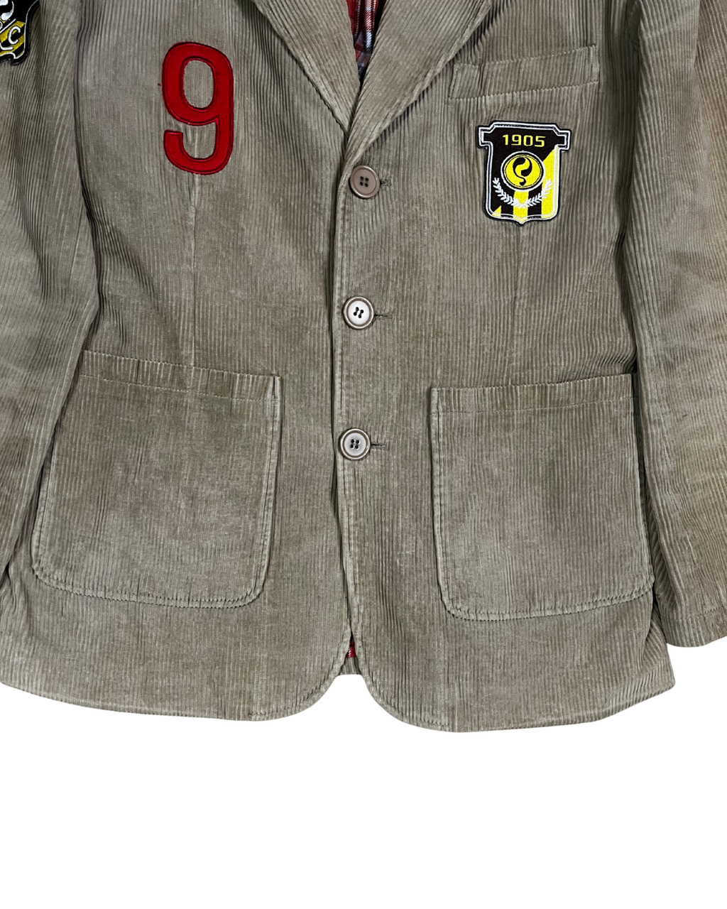 Vintage Quick Beige Corduroy Patch Blazer