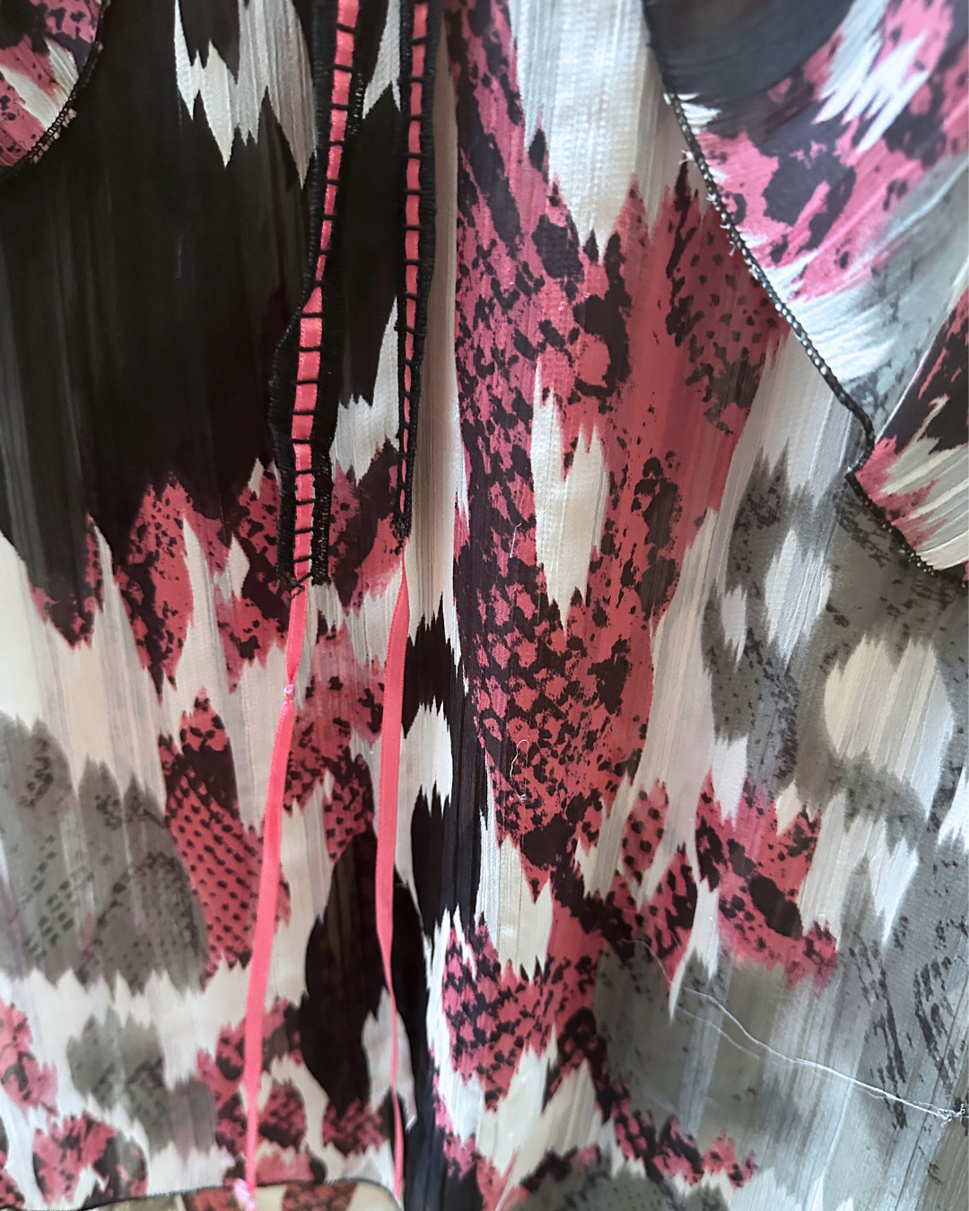 Prando Animal Print Ruffled Blouse