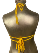 Yellow Sequin and Coin Fringe Festival Halter Top