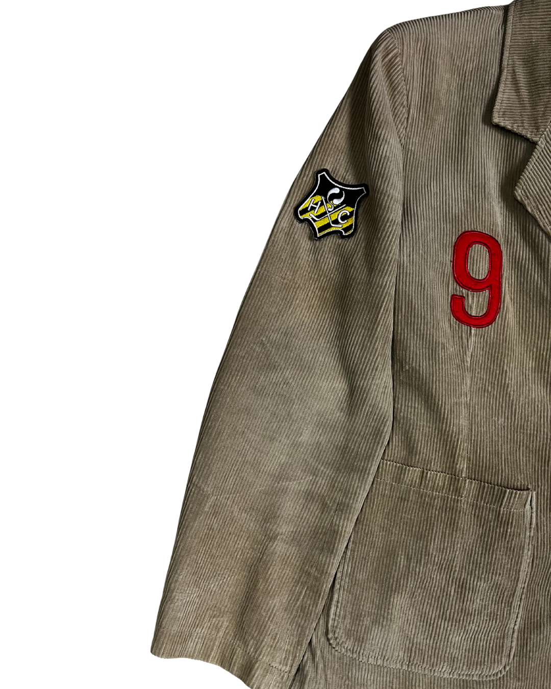 Vintage Quick Beige Corduroy Patch Blazer