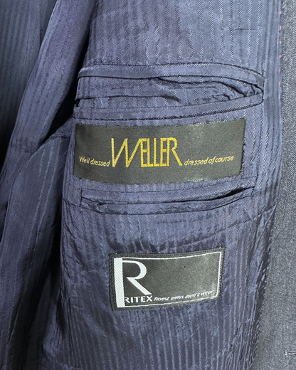 Vintage Weller Pure New Wool Blue Blazer (Swiss Fabric) - 2XL