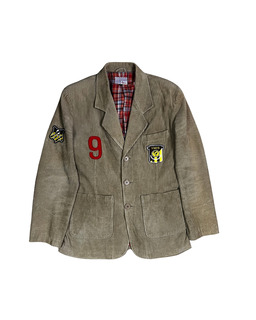 Vintage Quick Beige Corduroy Patch Blazer