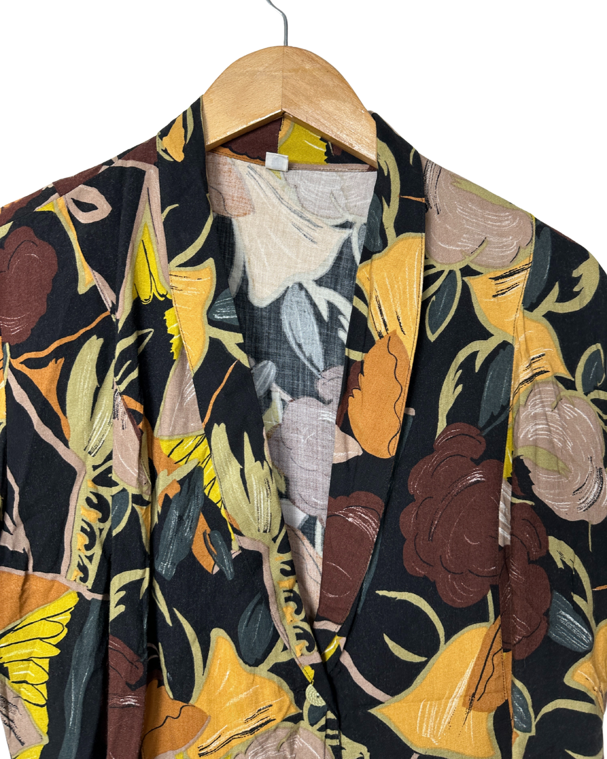 Vintage Pleated Cropped Women's Blouse Large