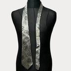 Roberto Scala Silver Floral Necktie 9.5 cm
