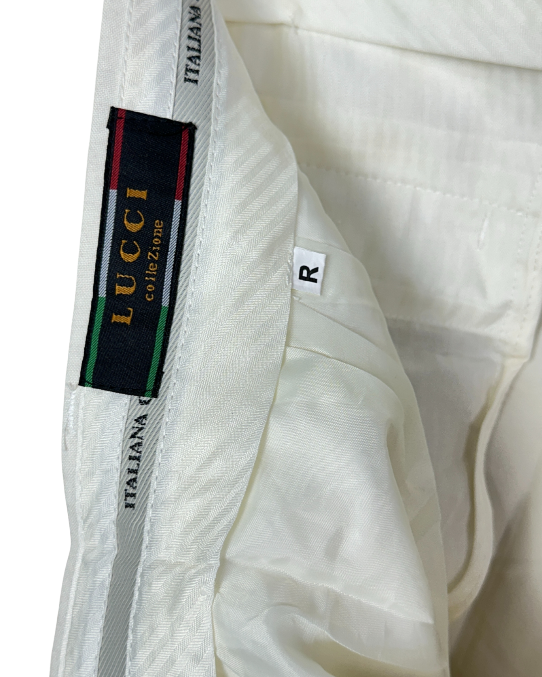 Lucci Collezione White Pleated Dress Pants - Men's 40W
