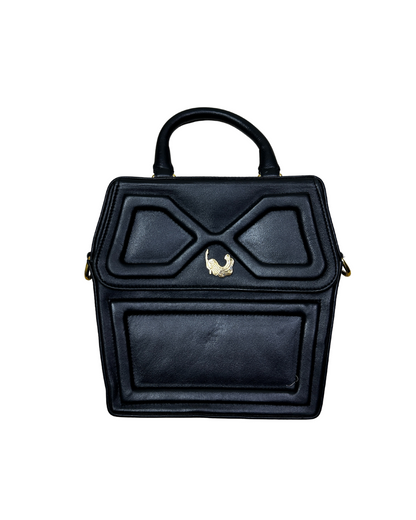 Vintage Genuine Leather Handbag with Removable Crossbody Strap