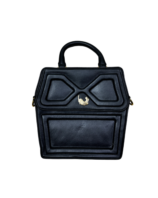 Vintage Genuine Leather Handbag with Removable Crossbody Strap