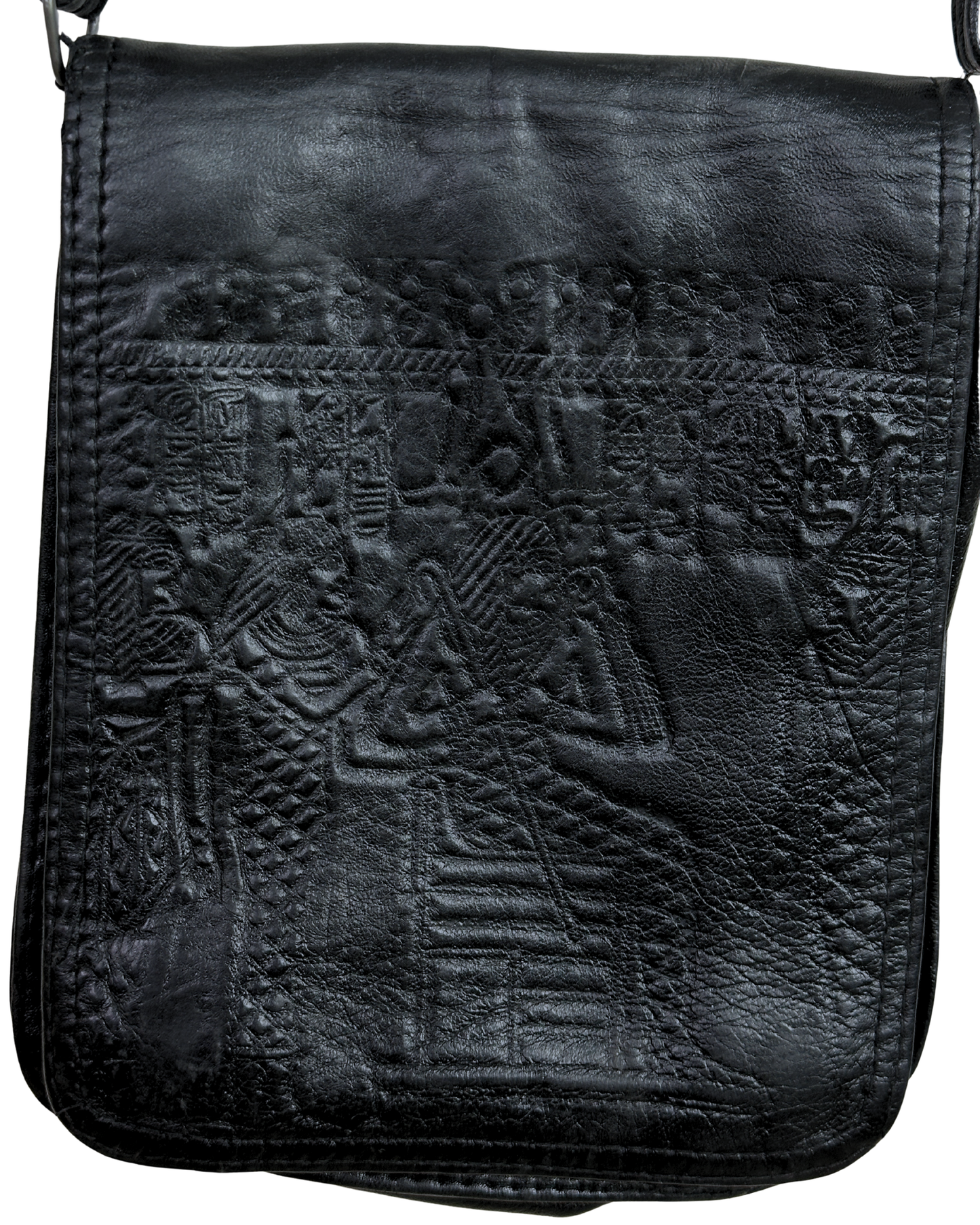 Vintage Embossed Pharaonic Genuine Leather Crossbody Bag