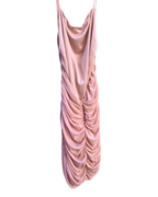 Pink Open-back Ruched Dress