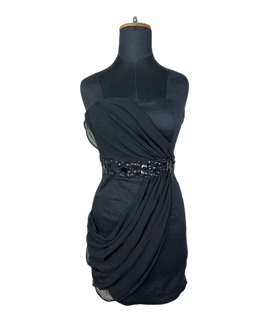 TG Strapless Embellished Waist Cocktail Dress