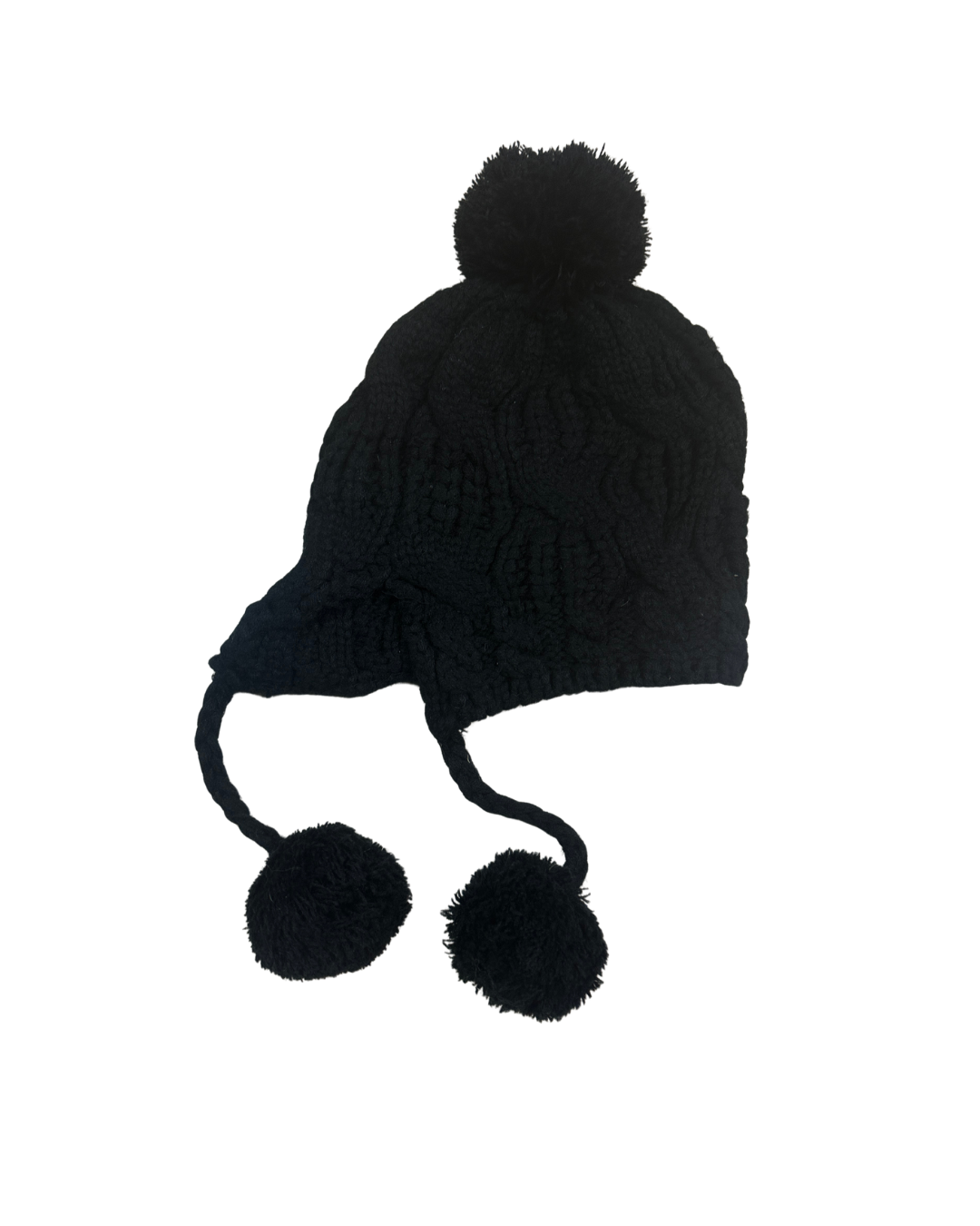 Black Earflap Beanie