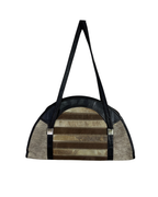 Vintage Hair-On Cowhide Striped Half-Moon Bag