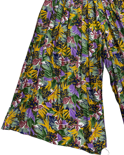 Vintage C&A Tropical Floral Wide-Leg Culottes (L)