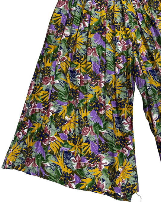 Vintage C&A Tropical Floral Wide-Leg Culottes (L)