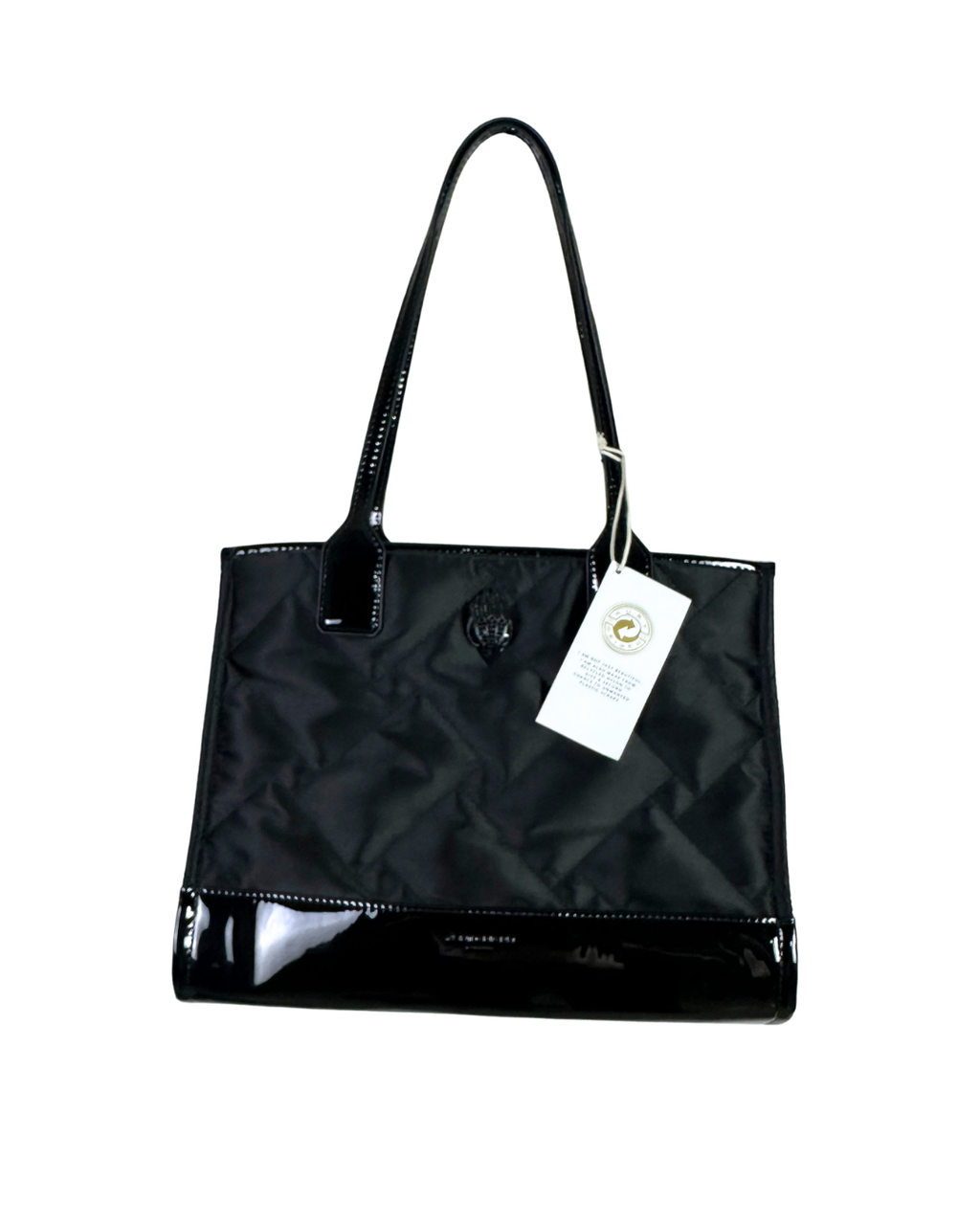 NWT Kurt Geiger Black Nylon & Patent Shopper Tote (With Dust Bag)