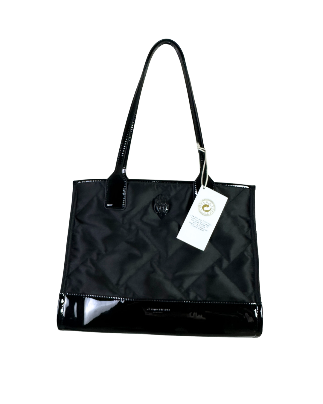 NWT Kurt Geiger Black Nylon & Patent Shopper Tote (With Dust Bag)