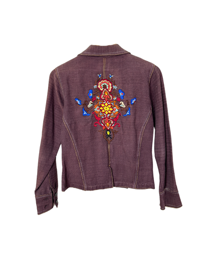 Vintage Embroidered Denim Jacket - Women's Small