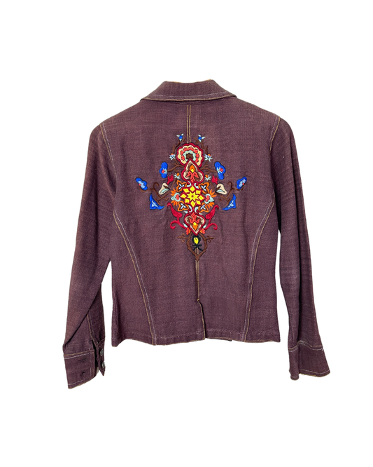Vintage Embroidered Denim Jacket - Women's Small