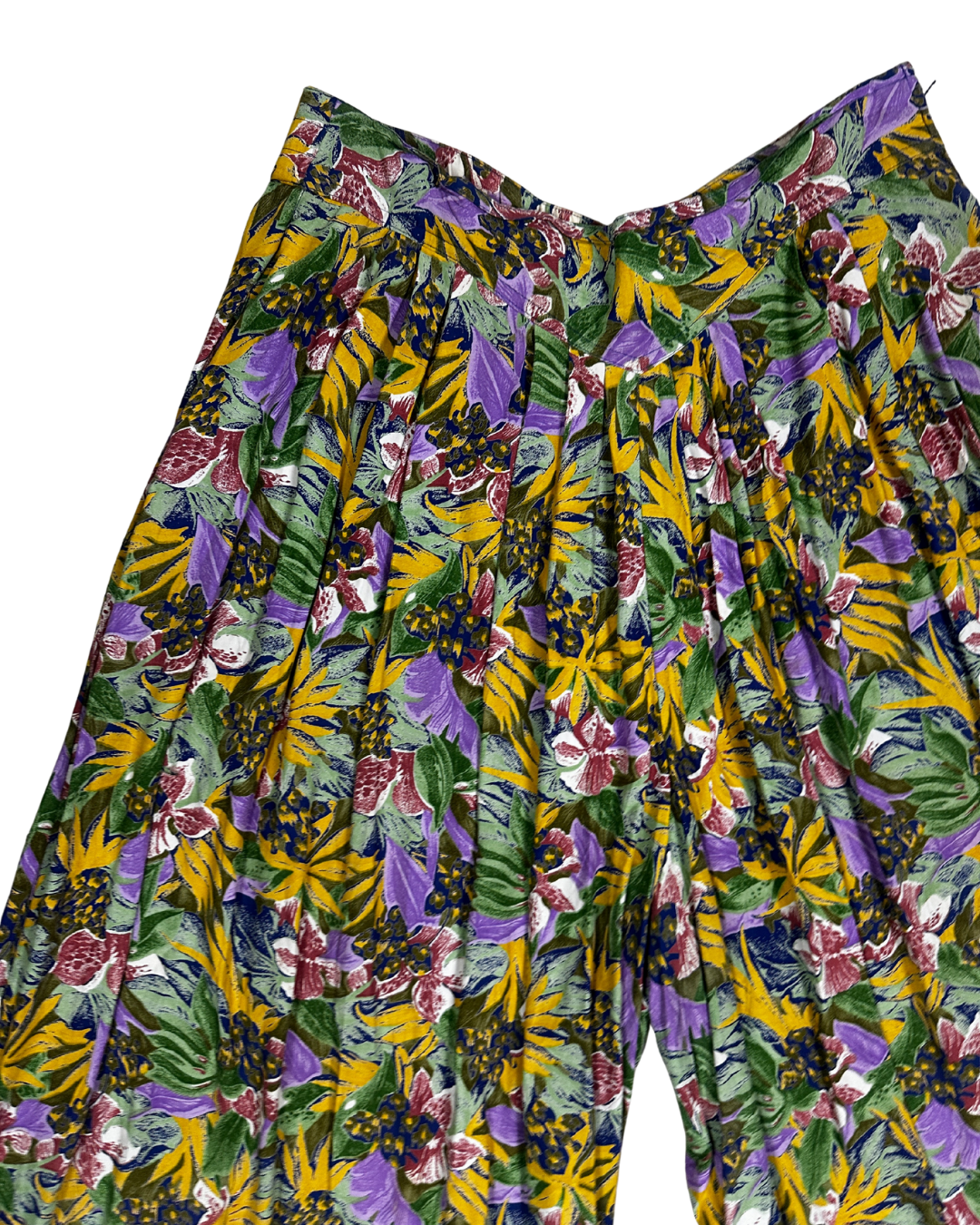 Vintage C&A Tropical Floral Wide-Leg Culottes (L)